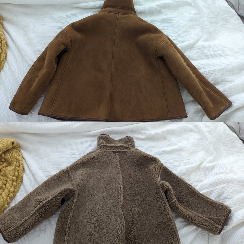 Cawley Avis British Sheepskin Jacket in Natural, Size M - Picture 8 of 10